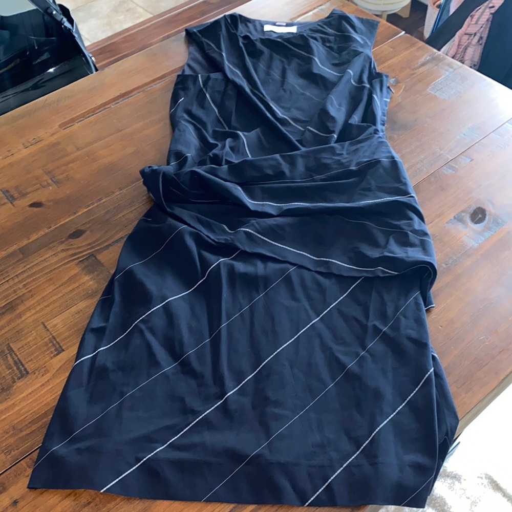 MM Lafleur Navy and White Knee-Length Dress